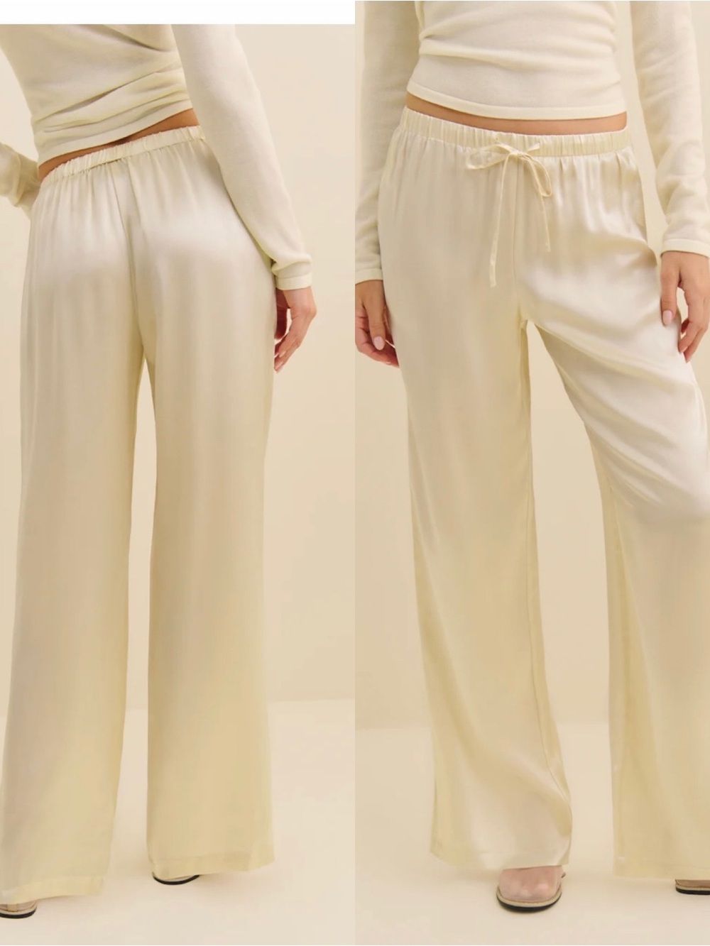NWT Reformation Olina Silk Short Pant in Sugar Size MP Medium Petite $218